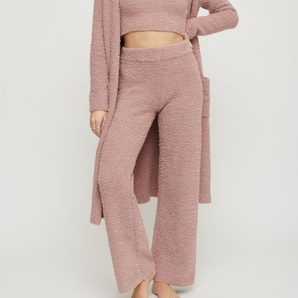 NWT Dynamite Plush Loungewear Pants Mauve/Dusty Rose - Picture 1 of 7